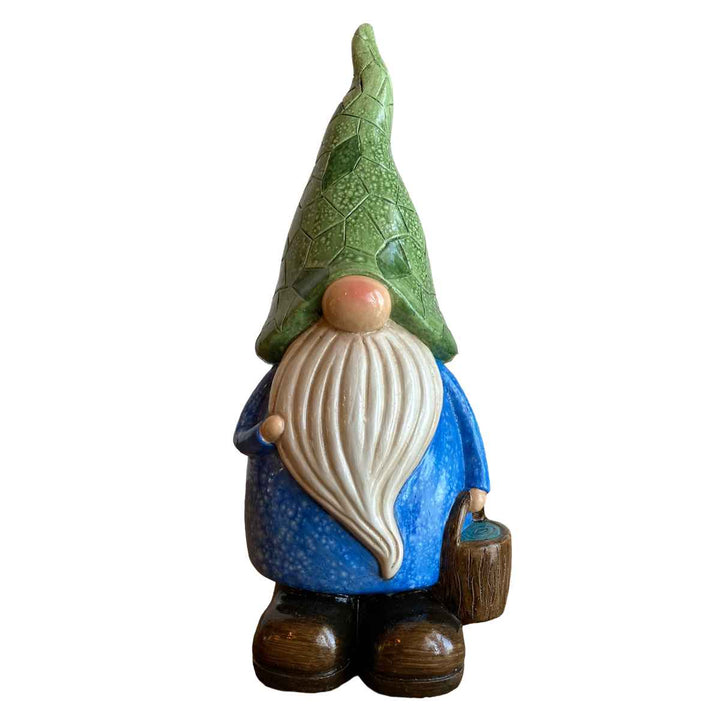 ガーデンノームグリーンハット置物