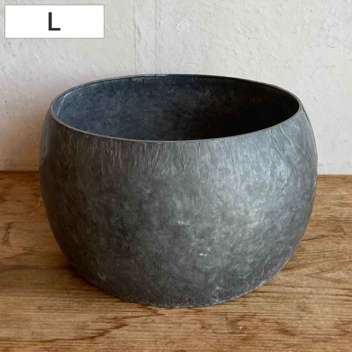 植木鉢ブリキプランターラウンドL