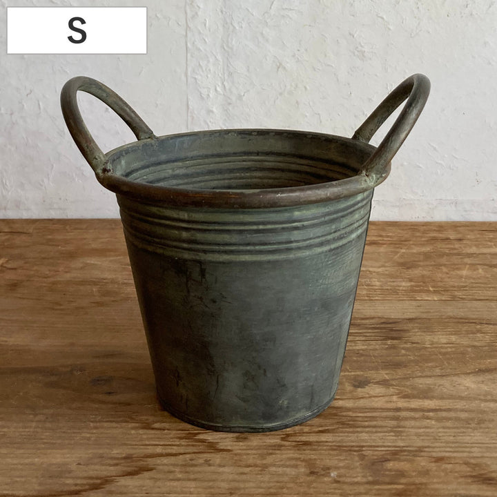 植木鉢ブリキハンドルポットS
