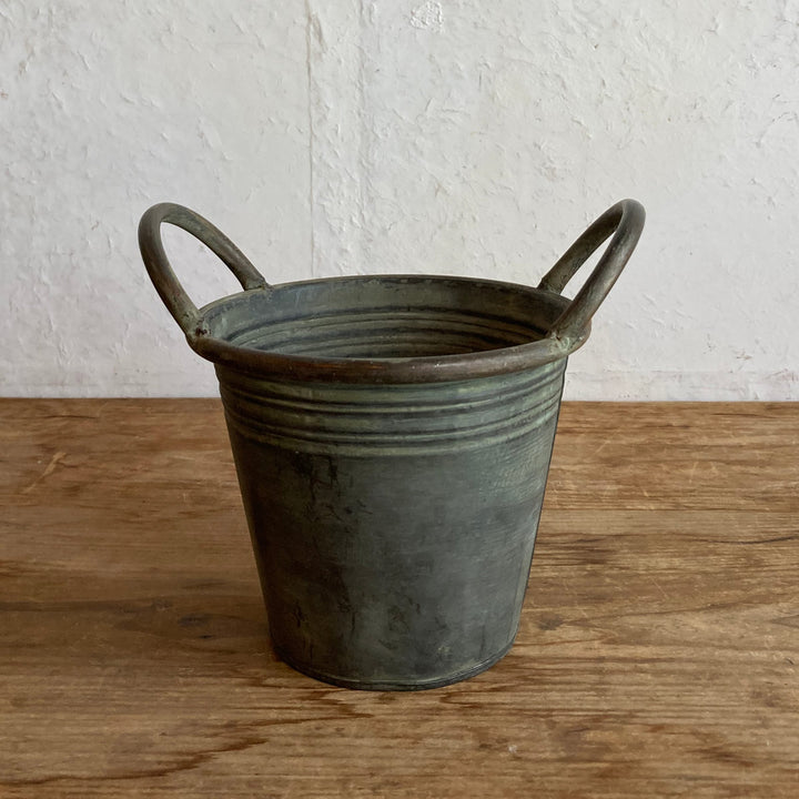 植木鉢ブリキハンドルポットS