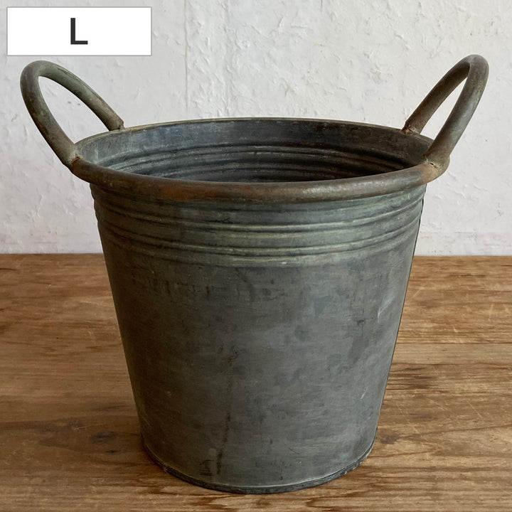 植木鉢ブリキハンドルポットL