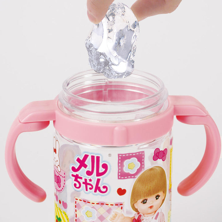 ストローマグ折りたたみ370mlメルちゃん目盛り付き