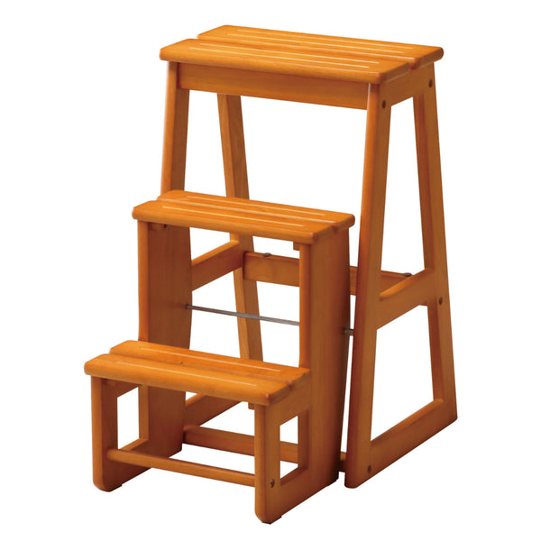踏み台3段ステップチェアスツール天然木完成品