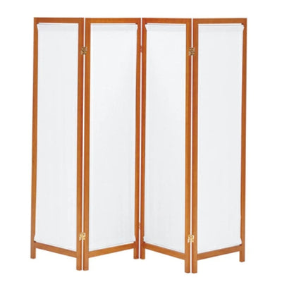 衝立 4連 高さ150cm 帆布 和風 天然木 完成品