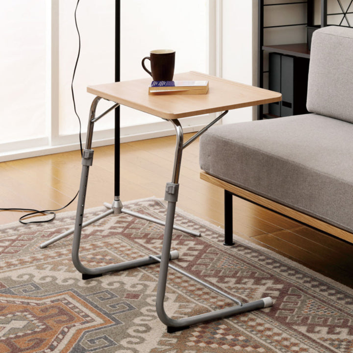 サイドテーブル高さ56～87cm高さ調整角度調整ナチュラル