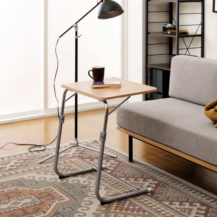 サイドテーブル高さ56～87cm高さ調整角度調整ナチュラル