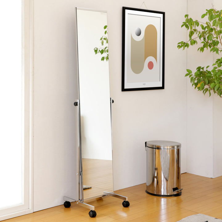スタンドミラーシルバー