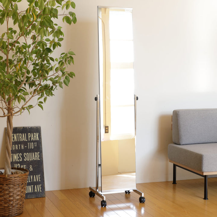 スタンドミラーシルバー