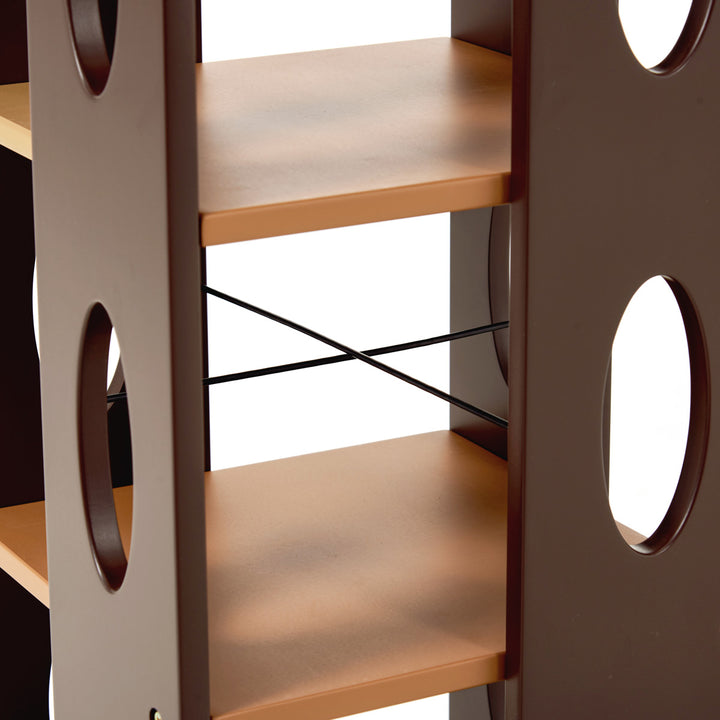 回転式コミックラック5段高さ120cmコミック本約200冊収納完成品