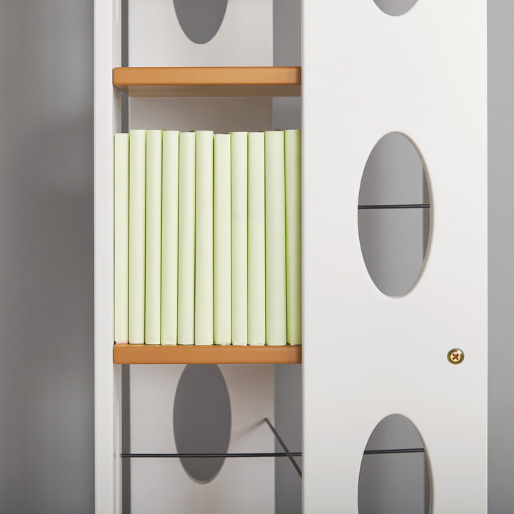 回転式コミックラック5段高さ120cmコミック本約200冊収納完成品