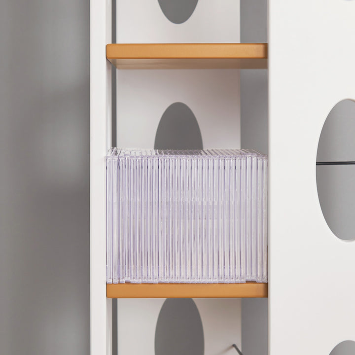 回転式コミックラック5段高さ120cmコミック本約200冊収納完成品