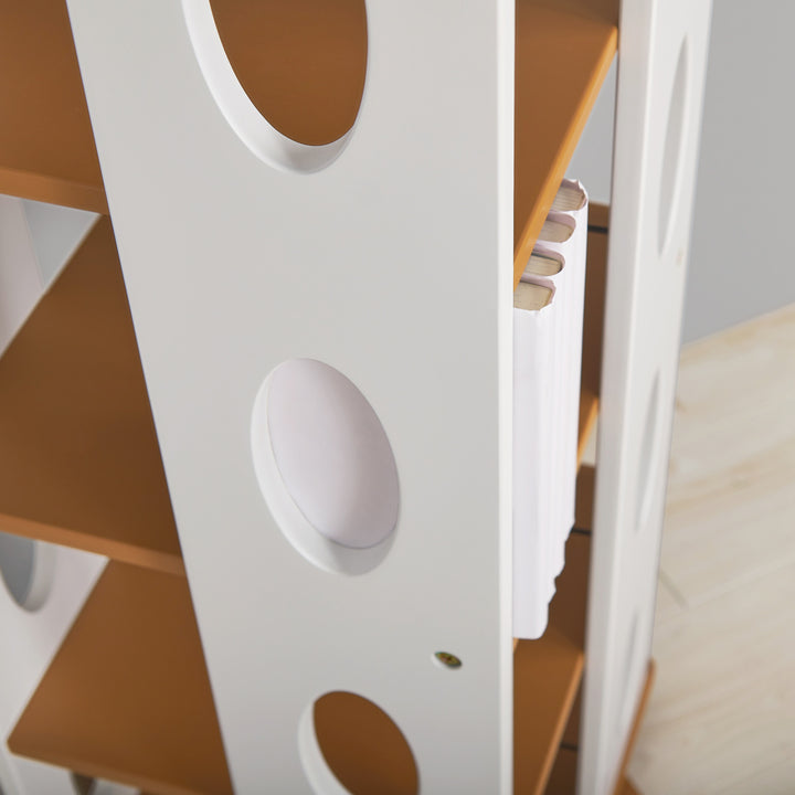 回転式コミックラック5段高さ120cmコミック本約200冊収納完成品