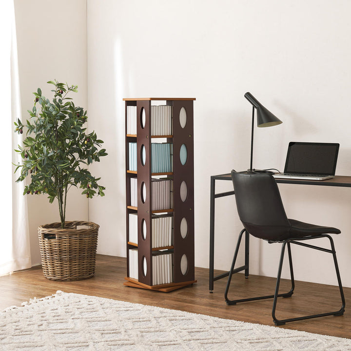 回転式コミックラック5段高さ120cmコミック本約200冊収納完成品