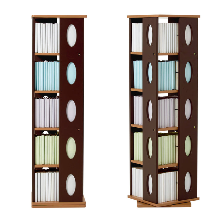 回転式コミックラック5段高さ120cmコミック本約200冊収納完成品