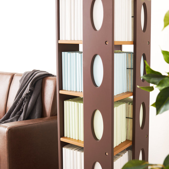 回転式コミックラック5段高さ120cmコミック本約200冊収納完成品