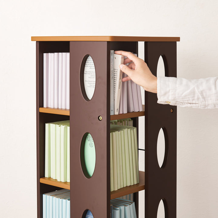 回転式コミックラック7段高さ167cmコミック本約280冊収納完成品