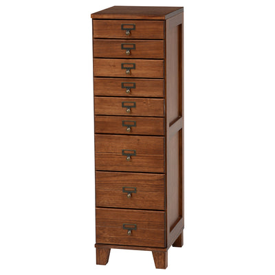 スリムチェスト 幅28cm 9段 天然木 完成品 A4対応 引出し ウッドプロダクツ