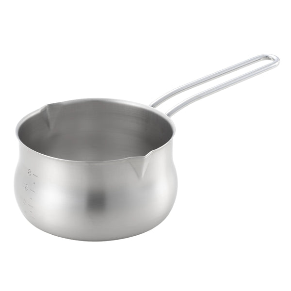 ミルクパン14cm両口IH対応ステンレス製郷技日本製