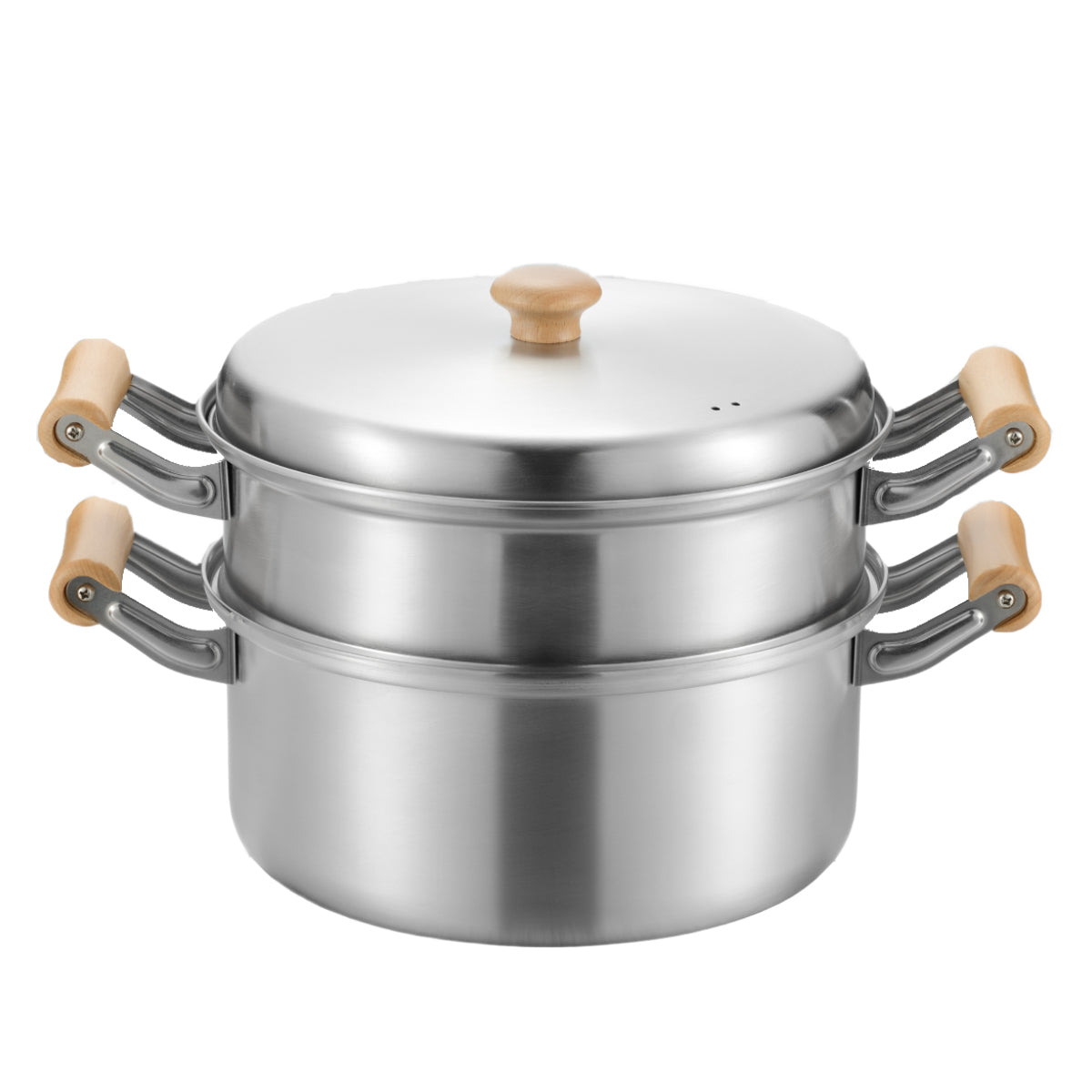 蒸し器 2段 25cm IH対応 千歳 木柄深型二段蒸し器 日本製 – ハウジー