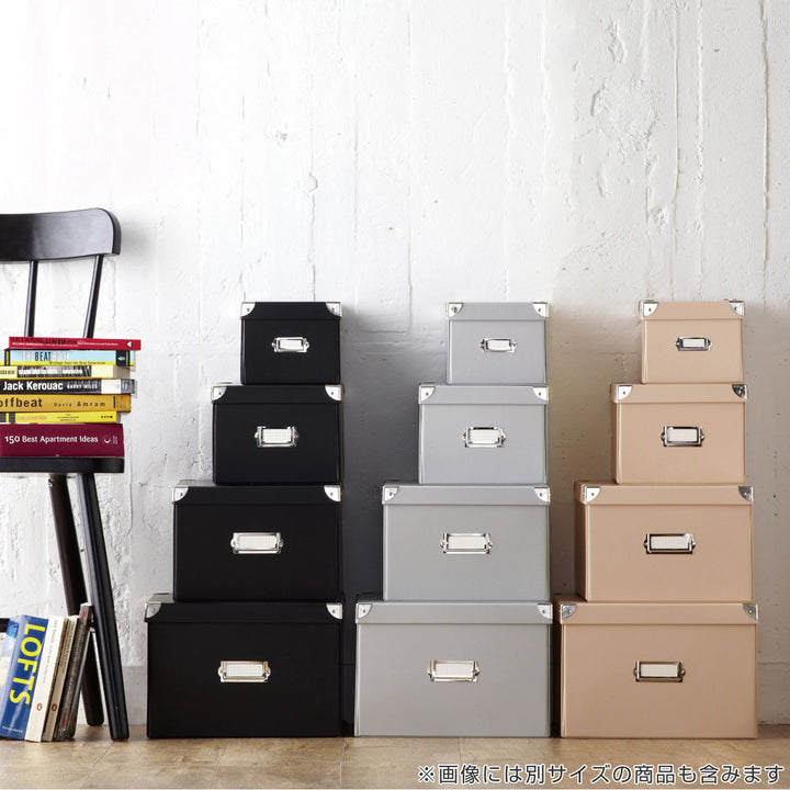 収納ボックスroomonizeマジックボックスLふた付きA4幅27×奥行38×高さ18cm