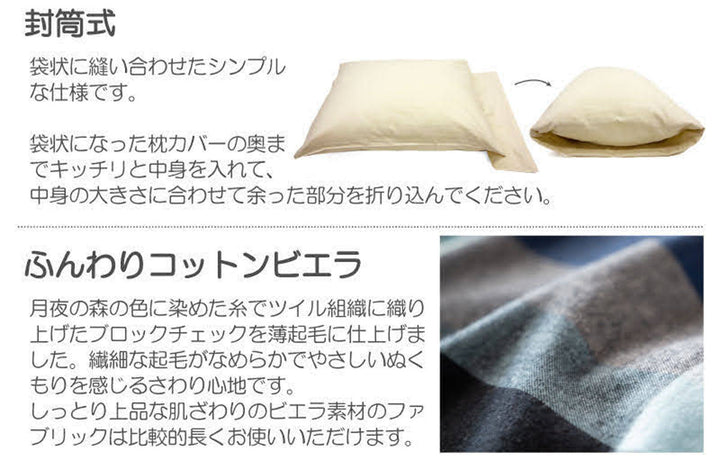 枕カバーFabtheHome50×70cm用ノクターンふんわり起毛綿100％
