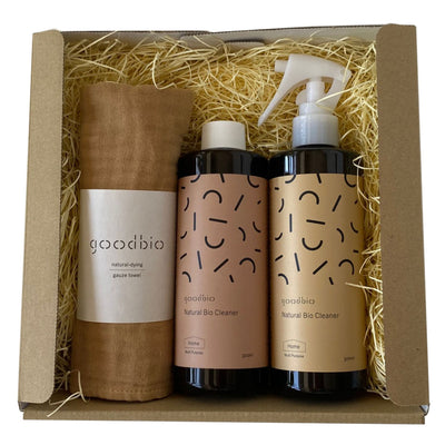 ギフトセット マルチクリーナー ガーゼタオル コットン 600ml グッドバイオ 洗剤 微生物 無香料 消臭 掃除 洗濯 天然由来
