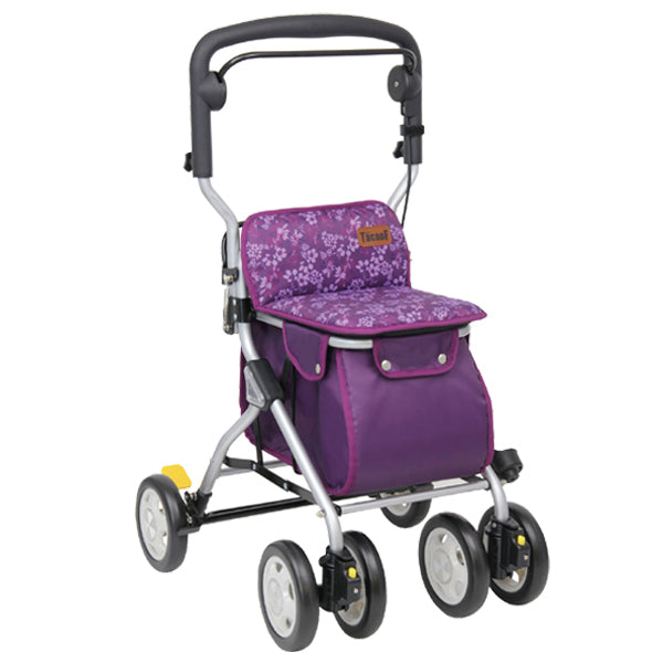 シルバーカー花柄ミドルタイプアルミ製