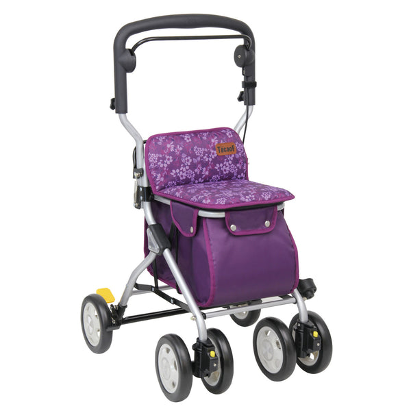 シルバーカー花柄ミドルタイプアルミ製