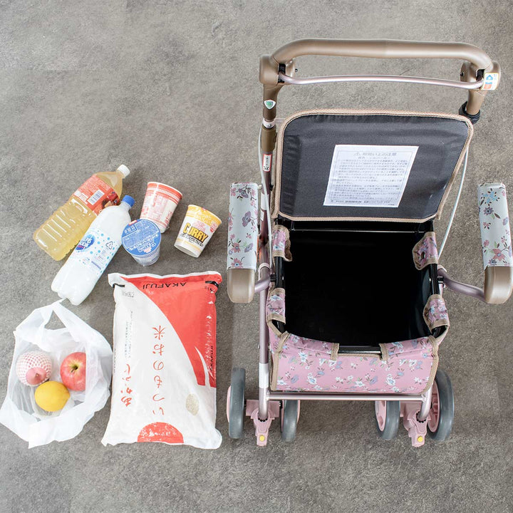 シルバーカーエヴォーク小物入れ付き座れるアルミ製カート高さ調節可能歩行補助