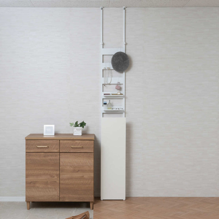 突っ張り玄関収納ラダーラック幅30cm傘立て