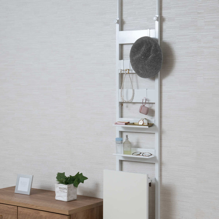 突っ張り玄関収納ラダーラック幅30cm傘立て