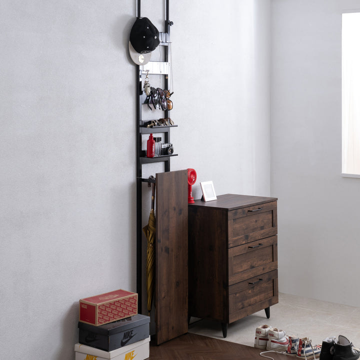 突っ張り玄関収納ラダーラック幅30cm傘立て