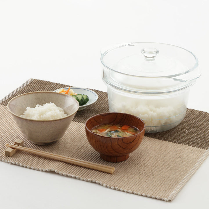 電子レンジ調理鍋18cm耐熱ガラス製デリッシュライフ耐熱ガラスマルチポット