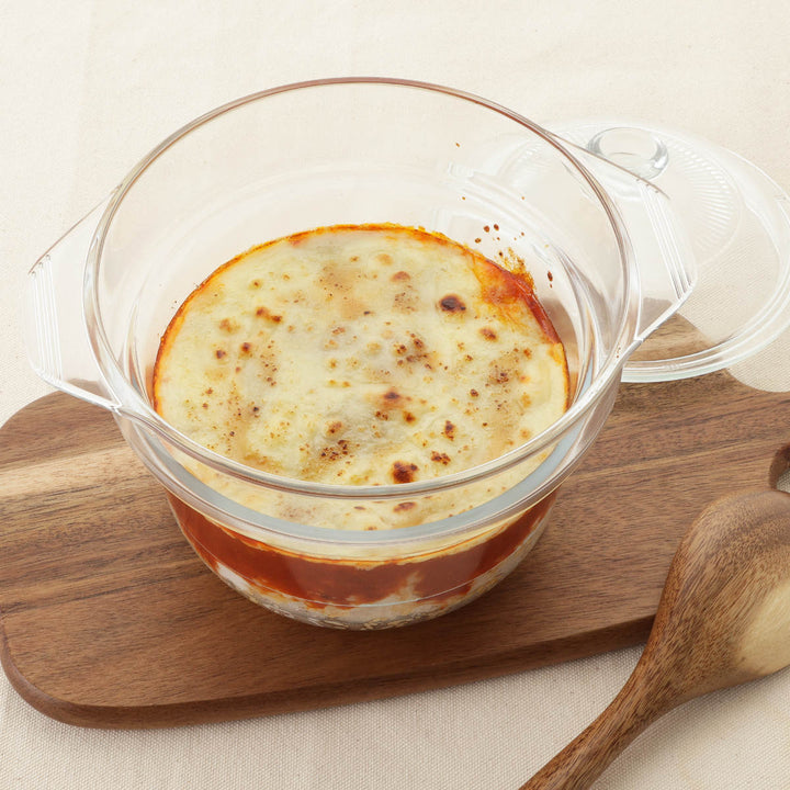 電子レンジ調理鍋18cm耐熱ガラス製デリッシュライフ耐熱ガラスマルチポット