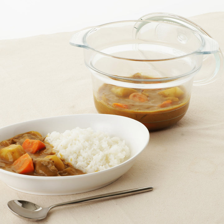 電子レンジ調理鍋18cm耐熱ガラス製デリッシュライフ耐熱ガラスマルチポット