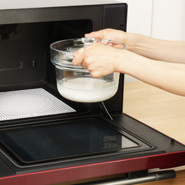 電子レンジ調理鍋18cm耐熱ガラス製デリッシュライフ耐熱ガラスマルチポット