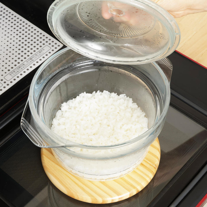 電子レンジ調理鍋18cm耐熱ガラス製デリッシュライフ耐熱ガラスマルチポット