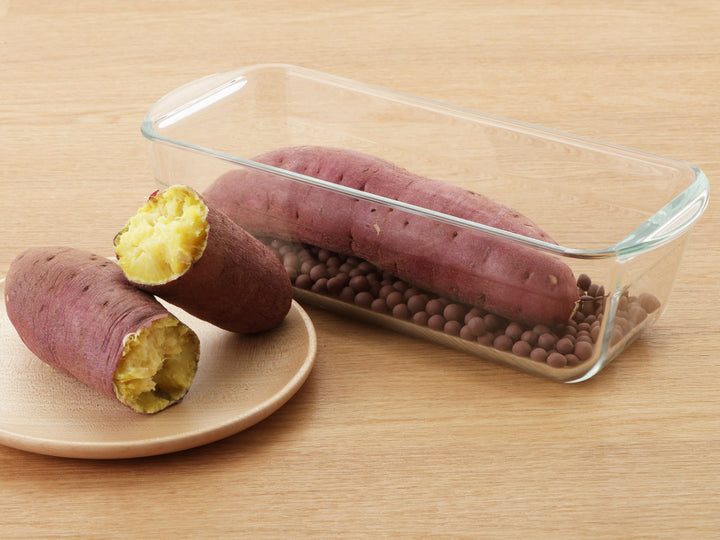 焼きいもポット耐熱ガラス製デリッシュライフ発熱セラミックボール付