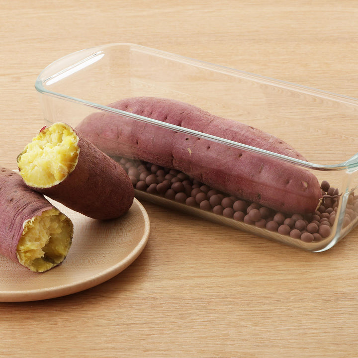 焼きいもポット耐熱ガラス製デリッシュライフ発熱セラミックボール付