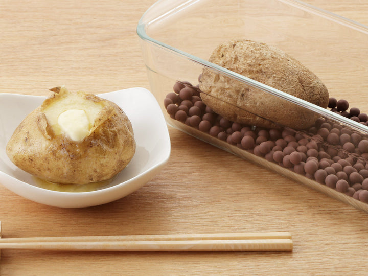 焼きいもポット耐熱ガラス製デリッシュライフ発熱セラミックボール付