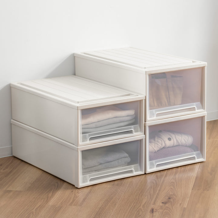 収納ケースFitsケースに積み重ねられるビュートケースワイドW-30引き出し押入れ