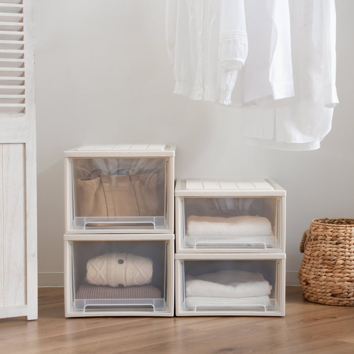 収納ケースFitsケースに積み重ねられるビュートケースワイドW-30引き出し押入れ