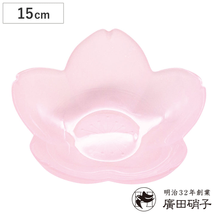 廣田硝子鉢はなほのか桃中鉢