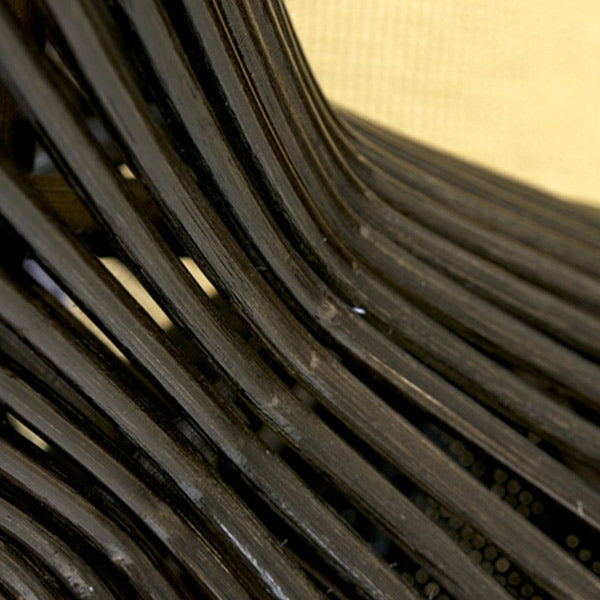 籐スツール丸型ラタン製座面高43cmブラック