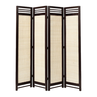 スクリーン 4連 衝立 アジアン家具 籐編み幕部 高さ160cm ナチュラル