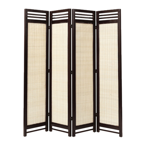 スクリーン4連衝立アジアン家具籐編み幕部高さ160cmナチュラル