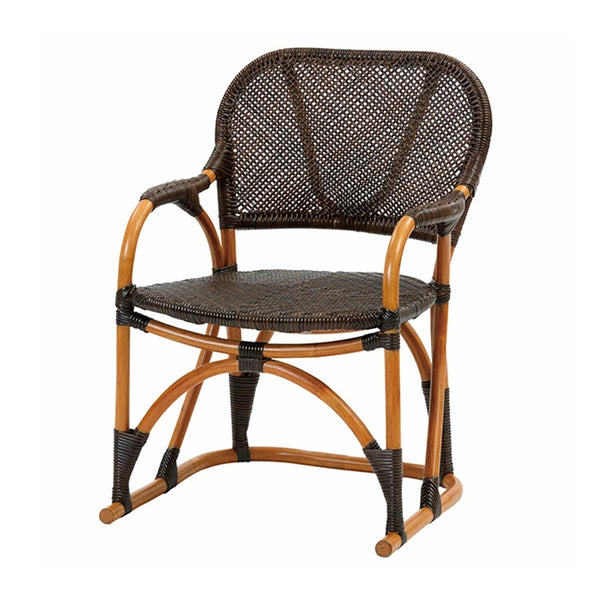 籐アームチェア座面高35cmラタン家具WAHOO