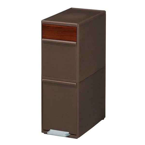 分別ゴミ箱35L幅25.5cm2段分別スイングステーションワイド木目調パネル