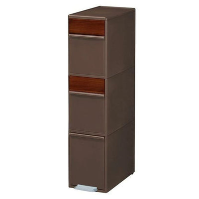 分別ゴミ箱 55L 幅25.5cm 3段 分別 スイングステーションワイド 木目調パネル