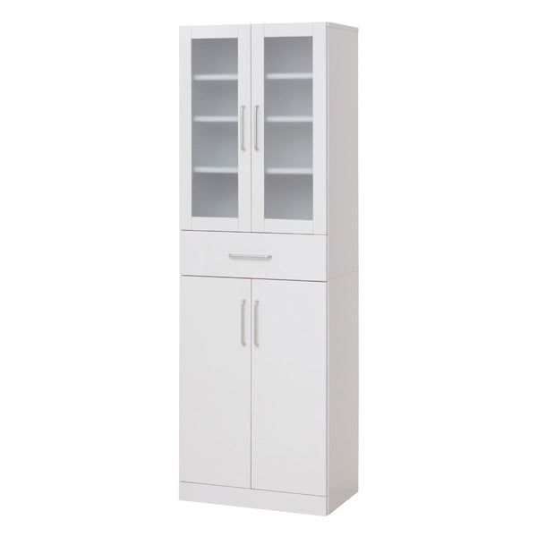 食器棚幅60cm高さ180cmメラミンすりガラス背面化粧